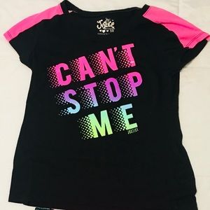 Justice Girls Pink & Black Athletic Set Size 10/12